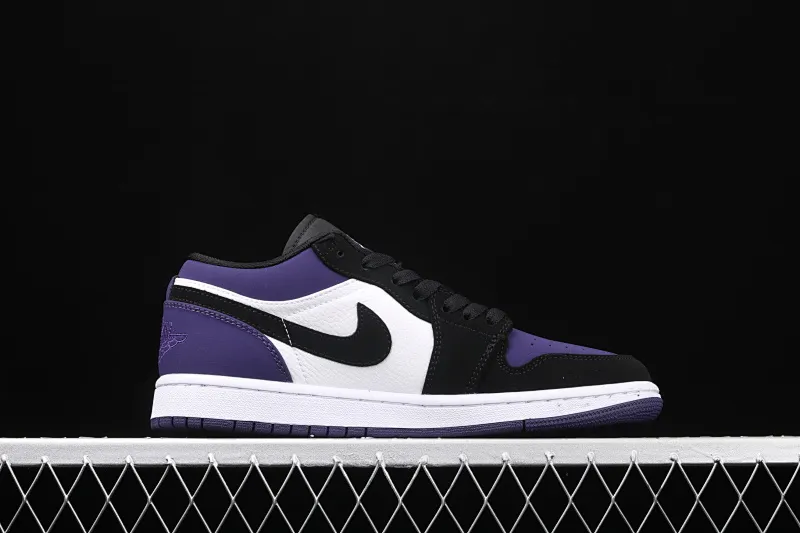 All categories Air Jordan Jordan series basketball shoes Air Jordan 1 Low New version Air Jordan 1 Low Court Purple AJ1 Joe 1 low top suede black purple toe 553558-125